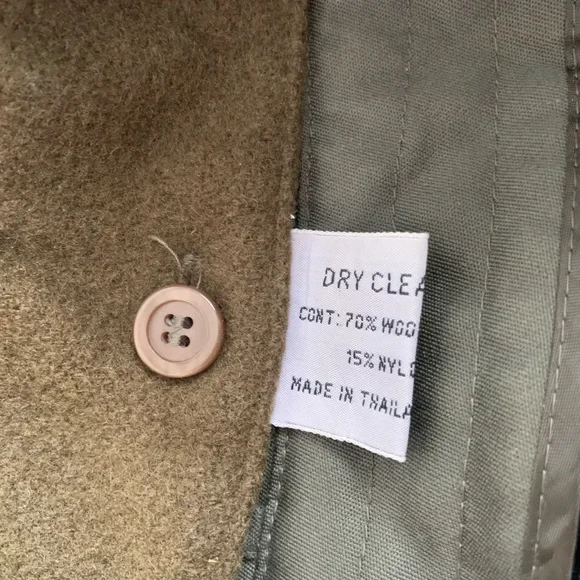 LONDON FOG - Trench Coat with Removable Wool Lining | Olive Green Belted Coat - Picture 13 of 16